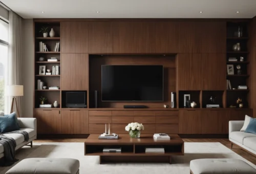 télé encastrée dans une armoire