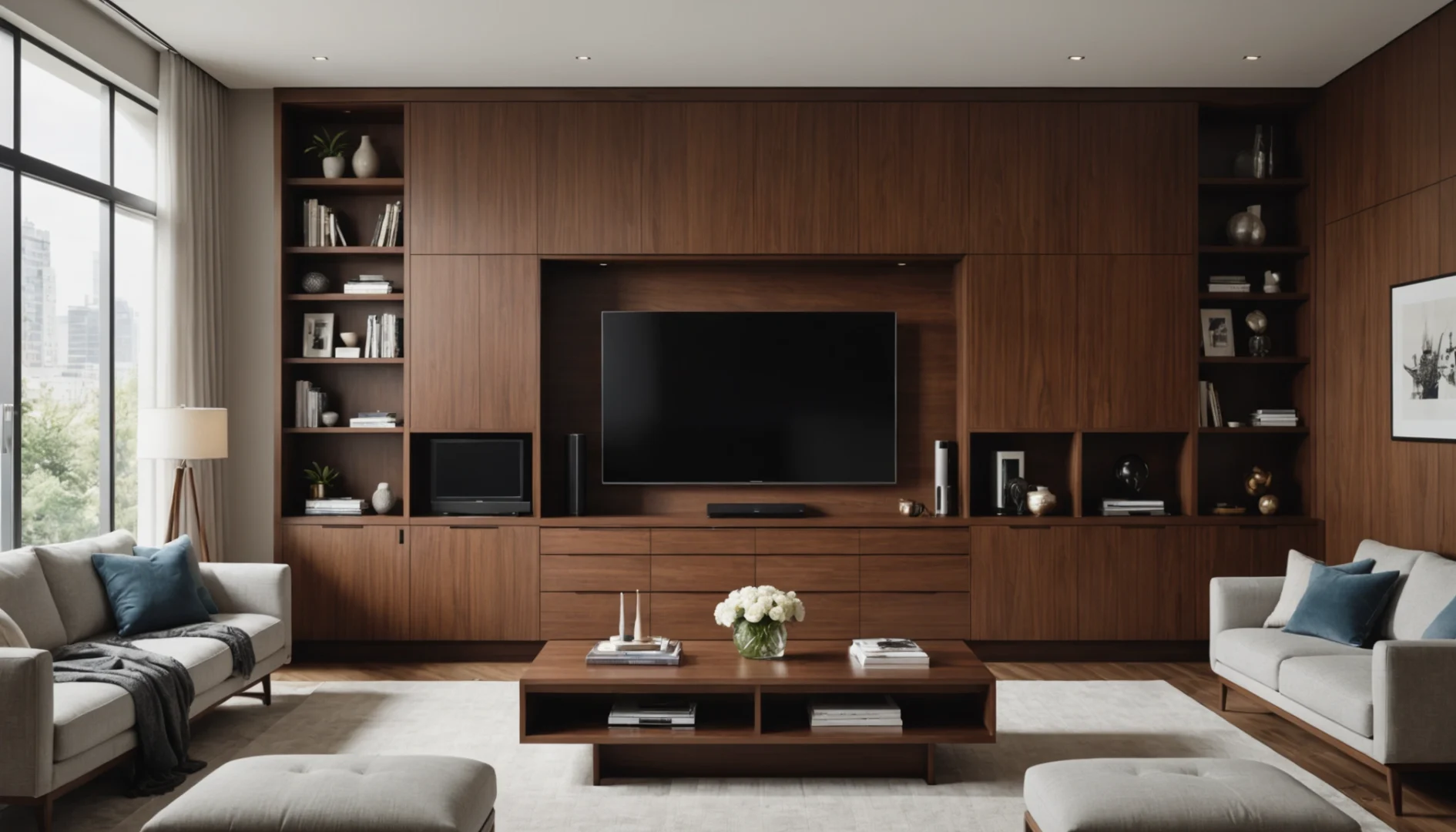 télé encastrée dans une armoire