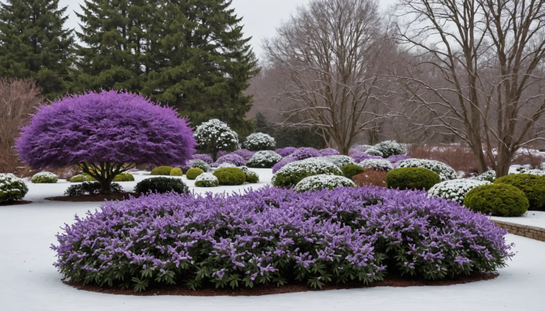 buisson résistant à l’hiver à fleurs violettes