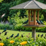 etourneau dans le jardin