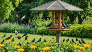 etourneau dans le jardin
