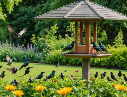 etourneau dans le jardin