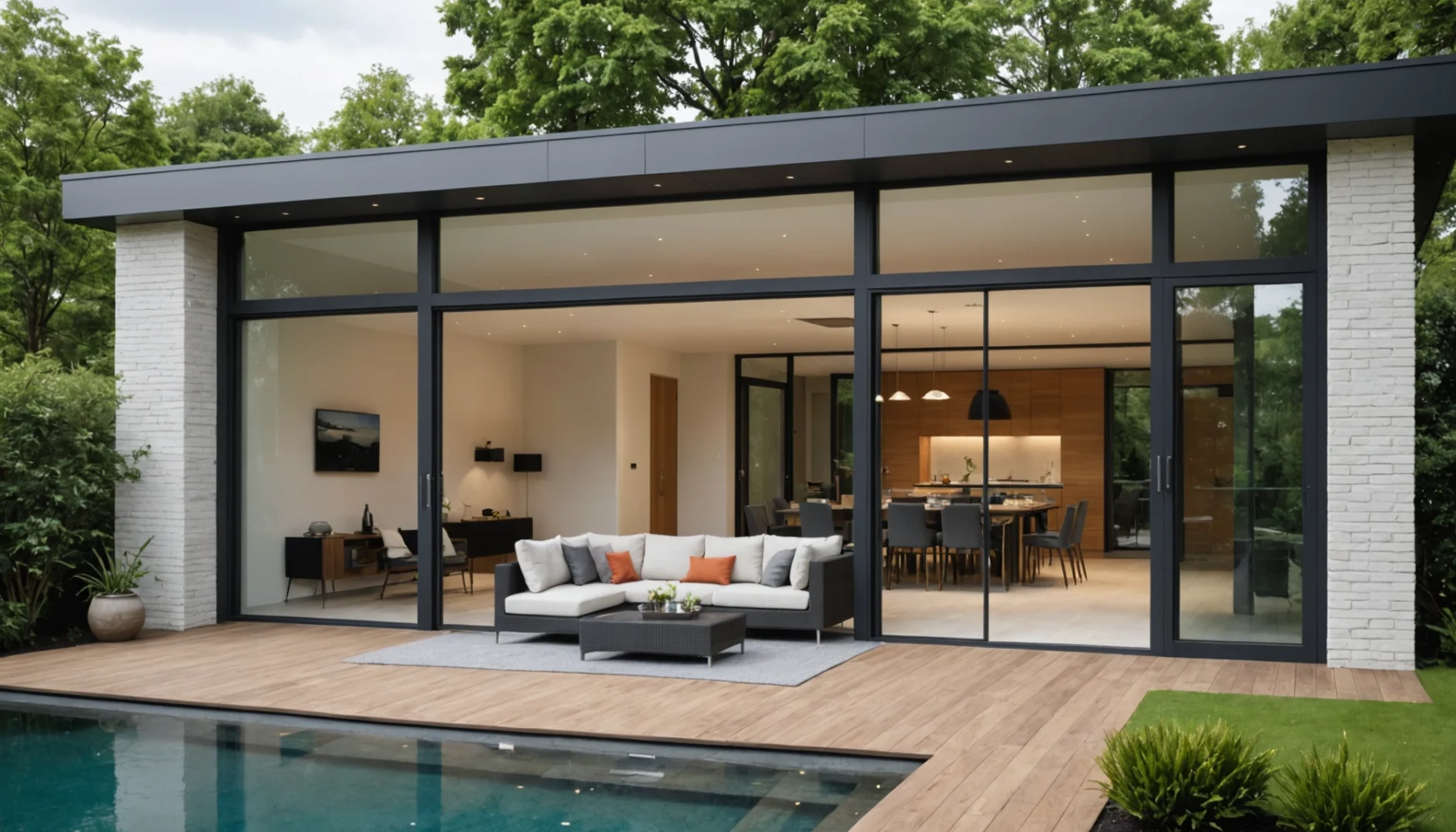 veranda avec mur plein