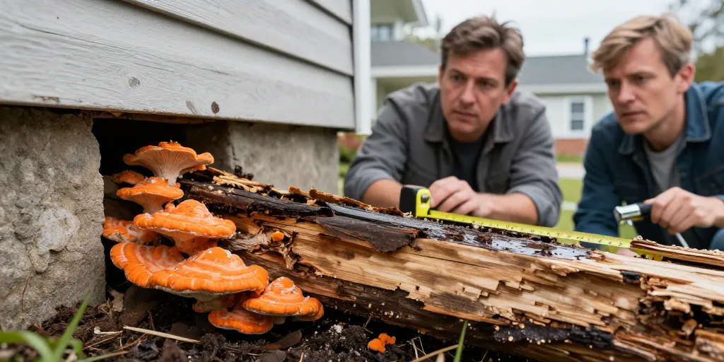 champignon orange sur bois mort