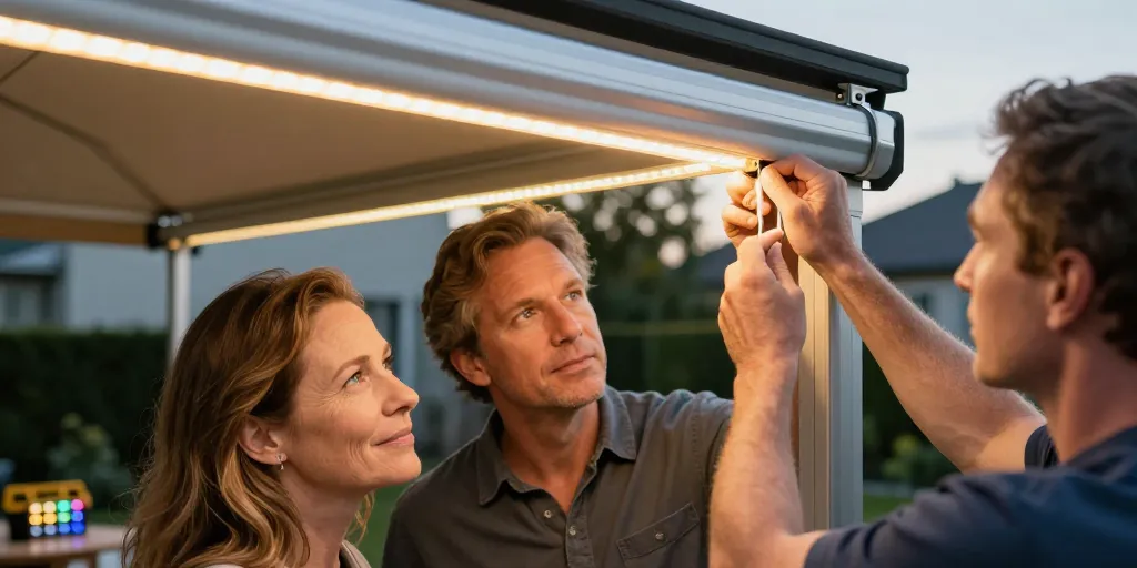 eclairage pour store banne